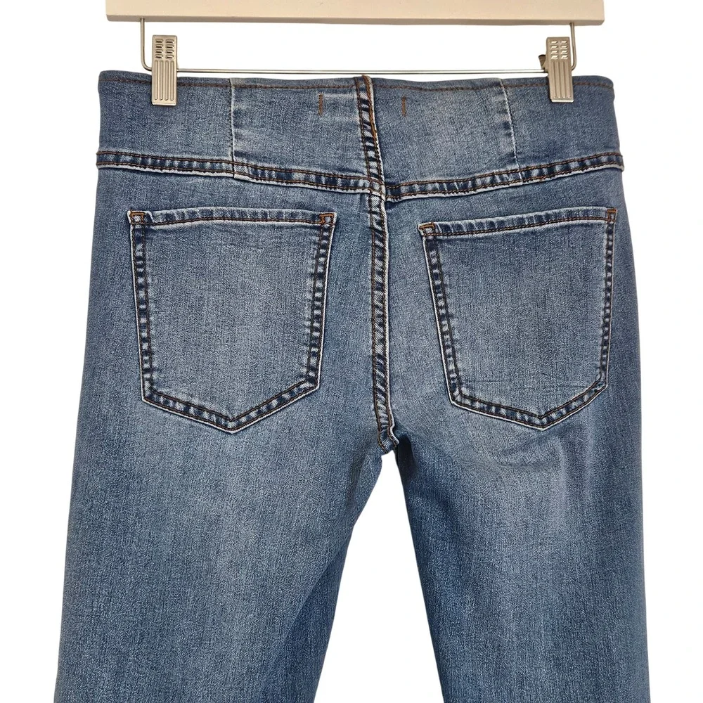 Free People Penny Pull On‎ Flare Jeans Medium Wash Blue High Rise Bell Bottom 27 - Picture 8 of 13